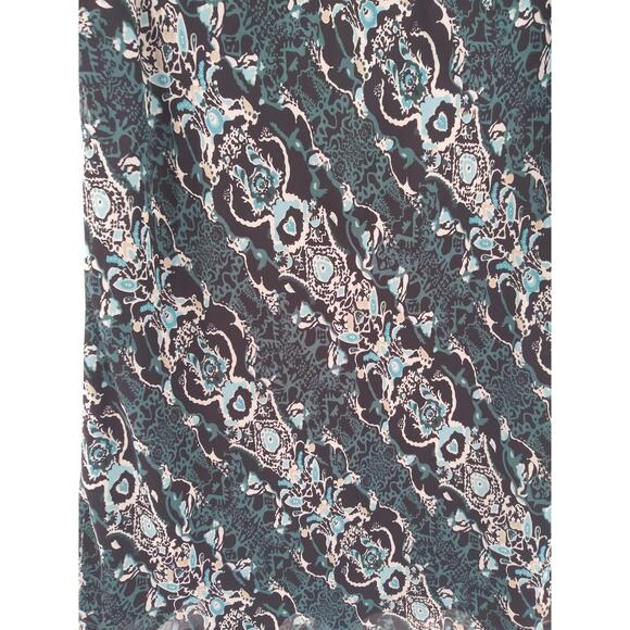 Cato Blue & Black Tribal Pattern Flowly Cottage Core Midi Skirt Fairy Sz Large - Picture 4 of 11